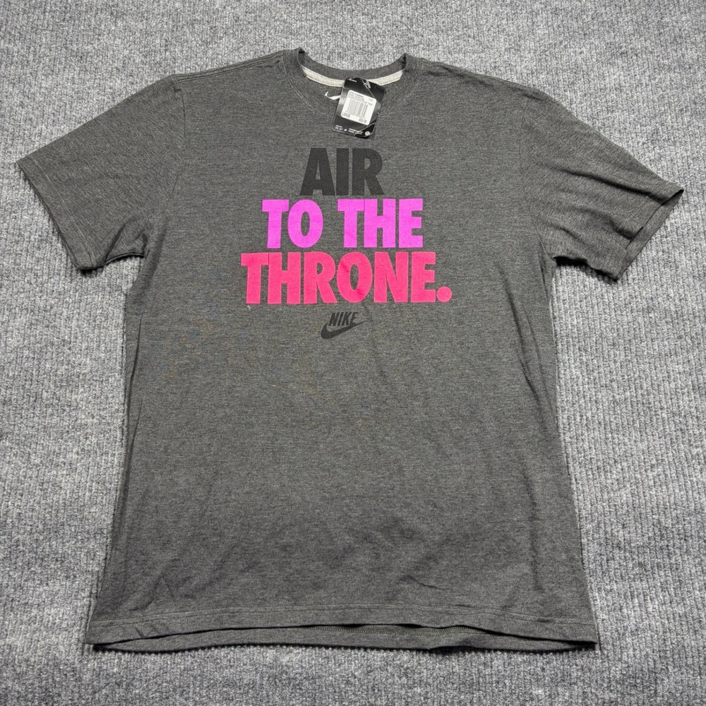 Nike Shirt Mens L Air To The Throne Graphic  Charcoal Grey Pink 469892-110
